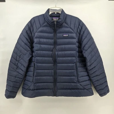 Jaqueta suéter Patagonia acolchoada com zíper azul marinho feminina XXL  - Imagem 1 de 4