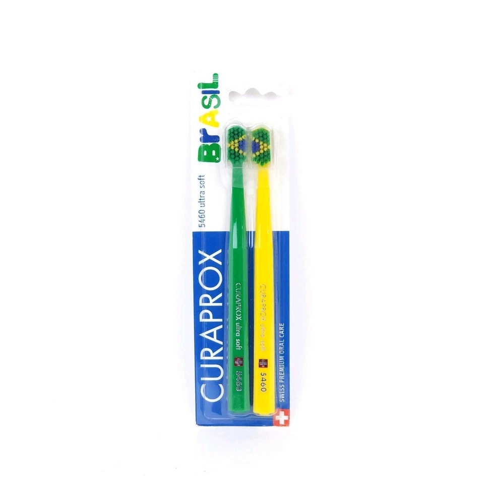 Curaprox 5460 Ultra Soft Toothbrushes 2 Pack Swiss Made Special Brasil Edition - Image 1 of 4