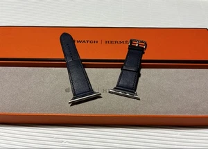 Apple Watch Hermes Dark Navy Leather Strap for 38-42mm Unisex Models - Photo 1 sur 8