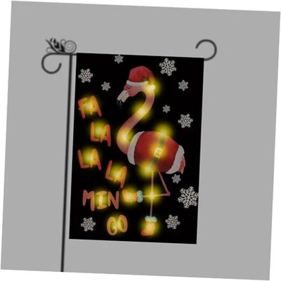 Флаг рождественского сада фламинго — светодиодные рождественские украшения фламинго для  - Изображение 1 из 4
