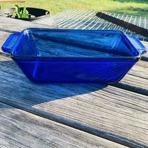 Anchor Hocking 5" x 9" Ofengeschirr Laibform Brot Kobaltblau Form Backen 1,5 Quart - Bild 1 von 8