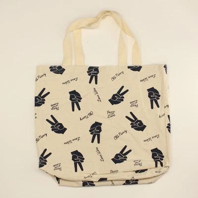 Bolso de Mano Love wins Old Azul Marino Dedo Patrón Signo de la Paz Azul Beige Foto 1 de 4