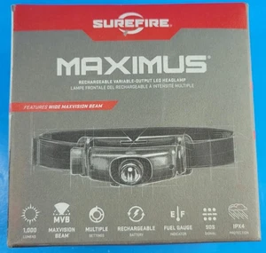 SureFire Maximus HS3-A-BK Rechargeable 1000 Lumen Headlamp, New - Picture 1 of 5