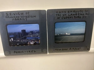 2 -35mm Glass Slide 1952 NEWARK HARRISON -AIRPORT Convair CV-240 Mohawk Airlines - Picture 1 of 7