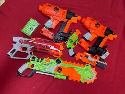 6 Nerf N-Strike Elite Zombie Dart Blaster Gun Brainsaw Nailbiter Doublestrike - Image 1 of 4