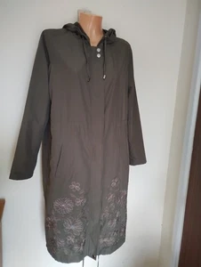 New Look Long Khaki Embroidered Summer Parka Size 12 - Picture 1 of 6