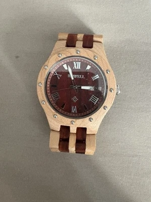 Reloj Hombre Dos Tonos Madera Natural, Necesita Pilas Foto 1 de 3