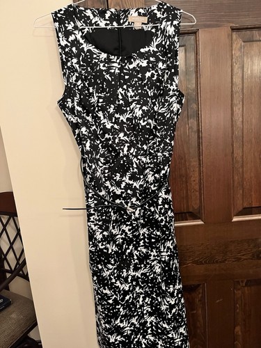 Abito MICHAEL KORS MK nero bianco zip intera senza maniche taglia 12