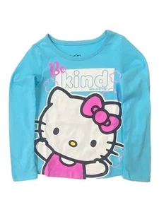 Hello Kitty Toddler Girls Long Sleeve Blue Be Kind T-Shirt Tee Shirt 3T - Picture 1 of 1