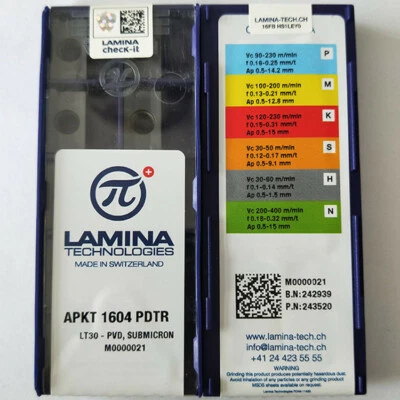 10 piezas/caja APKT1604PDTR LT30 insertos de fresado CNC insertos de carburo nuevos Foto 1 de 4