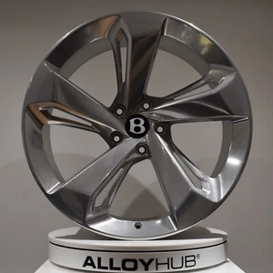 ORIGINAL OEM BENTLEY BENTAYGA 22" ZOLL 5 TWIST SPEICHEN POLIERT LEICHTMETALLFELGEN X4 - Bild 1 von 3