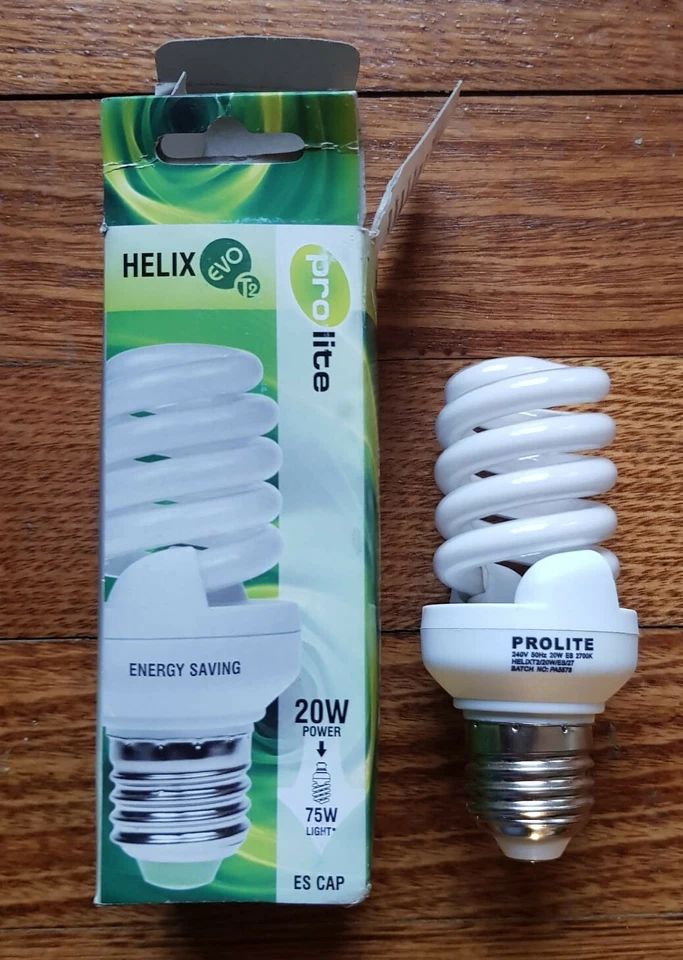 X2 HELIX EVO T2 20W Power- 75W Light ES Cap ENERGY SAVING 1000 Lm *WARM WHITE* - Image 1 of 1