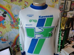 Vintage Kawasaki Motocross Action Go Pro Scott Racing Jersey Shirt BMX Fits M - Picture 1 of 9