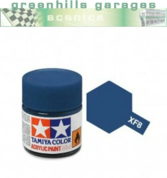 Botella de pintura acrílica Greenhills Tamiya de 10 ml - azul plano XF-8 - C555 Foto 1 de 1