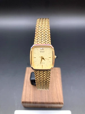 [N Mint/New Batt] SEIKO Exceline 7321-5910 Ladies Vintage Watch Qz Diamond Japan - Image 1 of 4