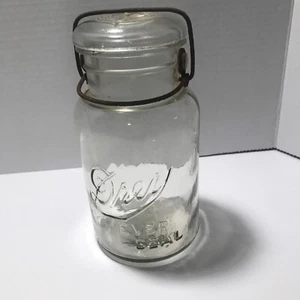 Drey Ever Seal Vintage Mason Jar Clear No Seal Quart Wire Hold Down - Picture 1 of 5
