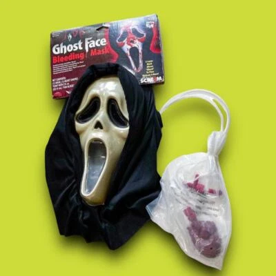 Scream 4 Movie Ghostface Bleeding Halloween Mask 2010 Fun World Ghost Face - Image 1 of 4