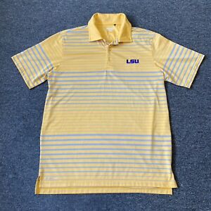 Ping LSU Tigers Golf Polo Shirt Mens XL Performance Gold Yellow Striped Logo