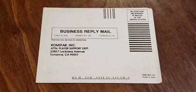 Cowboy Kid Nintendo NES Romstar Tarjeta de Registro Inserto ROM-NES-US SIN Manual Foto 1 de 4