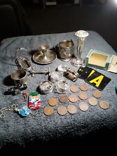 Bulk Lot Napkin Rings Plate Silverware Coins Other Bits