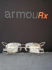 ArmouRx 7008 BRN 135 ARX Z87-2 Eyeglasses Frames Brown Square Full Rim 53-17-135 - Picture 1 of 8