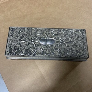 Vintage Godinger Silver 1992 Silver Plated Velvet Lined Jewelry Box 9 x4 x 2 - Picture 1 of 13