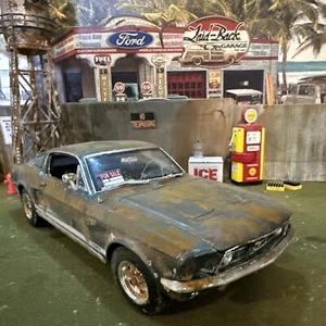 1967  Ford Mustang Green - Barn Find Cars - 1:18 DIECAST - Weathered - Picture 1 of 10