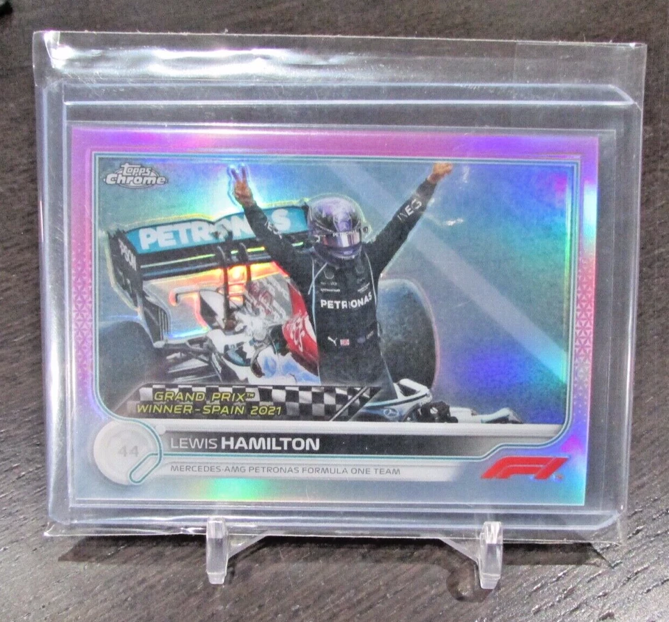 2022 Topps Chrome Formula 1 Lewis Hamilton 47/75 Pink Refractor GPWinner #154 - Image 1 of 4
