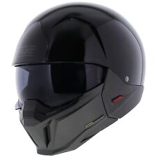 HJC I20 Gloss Pearl Black Titanium Streetfighter, Open Face Helmet, Smoke Visor!