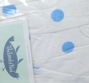 NEW IN PACKAGE Land of Nod Dust Ruffle/Bedskirt Blue White/Blue Dots Queen - Picture 1 of 5