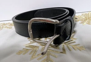 Men's Black Genuine Leather Embossed Belt NWOT Big and Tall 60" End to End - Picture 1 of 3