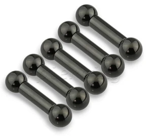 6pcs. Pack Black Anodized Surgical Steel Tongue Ring Barbell 10g 8g 6g 4g - Picture 1 of 3