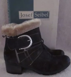 Stivali in pelle Joseph Seibel Tracy station wagon velluto titanio scarpe US 9 - 9,5 M EU 40 nuovi con etichette - Foto 1 di 6