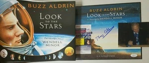AUTOGRAPHED BUZZ ALDRIN SIGNED BOOK LOOK TO THE STARS AUTOGRAPH w/ PHOTO COA JSA - Picture 1 of 6