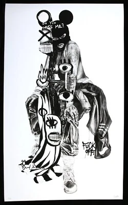 MISSME Do You Miss Me print HAND SIGNIERT +STICKERS BANKSY,SHEPARD FAIREY,SNIK - Bild 1 von 4