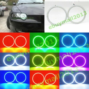 BT RGB Halo Ring for Alfa Romeo 147 00-04 Halogen Headlight Angel Eyes DRL - Picture 1 of 19
