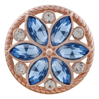 Snap Jewelry Flower Rose Gold Rhinestone 18-20mm Fit Ginger Charms Accessories - Image 1 of 3
