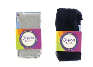 Jefferies Socks 251601 Girls Cotton Tights Set Of 2 Multi Size 10-14 Years - Picture 1 of 2