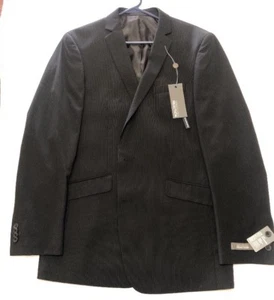 Kenneth Cole Reaction Men's Slim-Fit Black Suit Separate Coat Black Stripe 42L - Picture 1 of 6