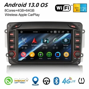 Android 13 DAB+ Autoradio CarPlay Navi 64Go Wifi Mercedes Classe C/CLK/A/G W209 - Imagen 1 de 24