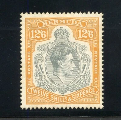 BERMUDA 1940 12/6 PERF 14  CHALKY PAP GEO VI SCOTT #127a, SG #120b MINT NH - Image 1 of 2