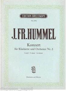 Hummel: Concerto Per Clarinetto e Orchestra N.2 - Breitkopf - Picture 1 of 1