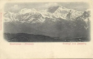 Tarjeta de corte en relieve India Nepal, Himalaya, Kinchinjunga Kangchenjunga (1899) - Imagen 1 de 2