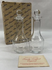 Princess House 2 Crystal Cruets Heritage Collection #449 Italy New Old Stock - Picture 1 of 12