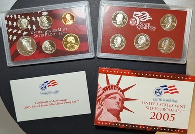 2005 Silver San Francisco Mint Silver Proof Set an 11 Piece Collection With COA - Image 1 of 4