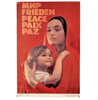 MИP / Paz / Paz / Paix / Paz - Póster soviético SIN GUERRA - Raev S.B Foto 1 de 4