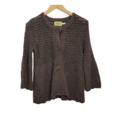 Cárdigan Grueso De Colección Juicy Couture Bebé Muñeca Marrón Mezcla Lana Con Botones XL Preparación Foto 1 de 4