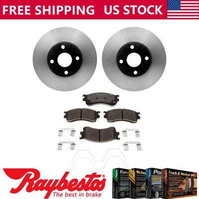 Front Kit Brake Rotors + Ceramic Pads & Hardware For 2001-2003 Mazda Protege - Image 1 of 4