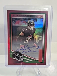 2025 Puntuación Justin Simmons Zona Roja Autógrafo #'ed 1/20 Atlanta Falcons - Imagen 1 de 3