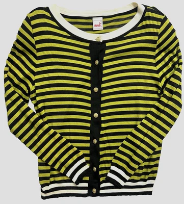 Cárdigan suéter Mondi verde * negro * blanco a rayas mezcla de algodón talla 40 Foto 1 de 4